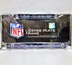 NFL LA Rams Bling Chrome License Plate Frame with Glitter Accent NEW! - $15.99