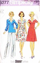 Vintage 1974 Misses&#39; DRESS, TOP &amp; PANTS Simplicity Pattern 6277-s Size 14½ - £9.48 GBP