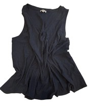 LILLA P Black Sleevless V Neck Tank Top Lightweight 100% Pima Cotton XL ... - $19.99