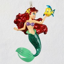 Hallmark 2020 Disney The Little Mermaid Ariel &amp; Flounder Premium Metal Ornament - £48.21 GBP