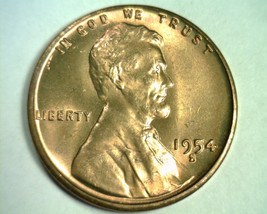 1954-S LINCOLN CENT CHOICE / GEM UNCIRCULATED RED NICE COLOR CH / GEM UN... - $12.00