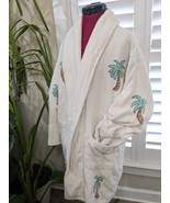 Vintage SUNBAY LEISURE Womens Short Robe One Size Palm tree tropical Ter... - $50.58 CAD