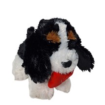 Kellytoy Puppy Dog Black White Valentine Holding Red Bone Kisses 12&quot; - £28.21 GBP