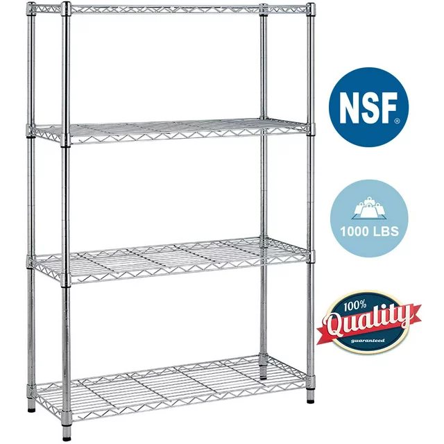 BestOffice 4 Shelf Wire Shelving, 1000 LBS Capacity - £91.86 GBP