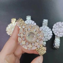 Luxury Women&#39;s Watches CZ Flower Bracelet Party Watch for Elegant Fashion Set - £185.49 GBP