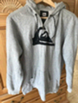 Quicksilver Grey &amp; black sweatshirt with hood Men’s size large - $36.99