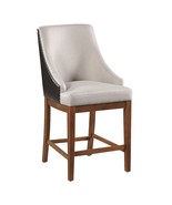 Gilsea Counter Height Chair 2Pc, Fabric, Brown Faux Leather &amp; Brown Finish - $6,471.62 MXN