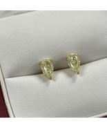 GIA Certified 1.00 TCW Pear Light Yellow Diamond Stud Earrings 18k  Yell... - £5,518.49 GBP