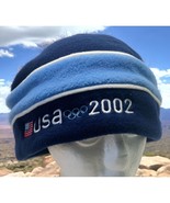 Vintage Roots 2002 USA Olympic Team Beanie Fleece Embroidered Cap Blue Hat - £11.81 GBP