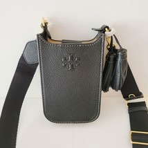 Tory Burch Thea Cellphone Crossbody Handbag Black Pebbled Leather 146464 0623 - £109.27 GBP