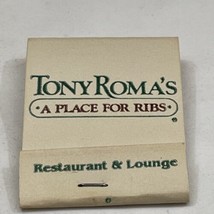 Vintage Matchbook Cover  Tony Roma’s Restaurant &amp; Lounge    gmg  unstruck - £9.70 GBP