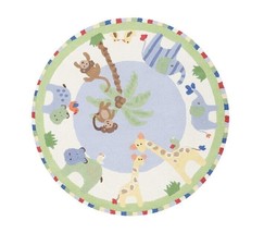 Rug USA Kids Jungle 5&#39;x5&#39; ft Round Hand Tufted 100% Woolen Area Rugs - £146.79 GBP