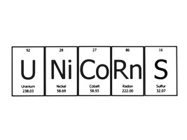 UniCoRnS | Periodic Table of Elements Wall, Desk or Shelf Sign - $12.00