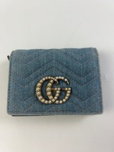 Gucci Marmont Denim Pearl GG Compact Wallet - £184.72 GBP