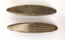 Vintage 1990&#39;s Revlon Hair Barrettes Textured Gold Tone Stripe 2 pc - £15.56 GBP