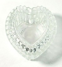 Homco Glass Heart Trinket Jewelry Box with Lid Petite Clear - £7.39 GBP