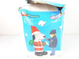 Gemmy Over 4&#39; Airblown Snoopy In Santa Suit With Present &amp; Gift Bag - $148.50
