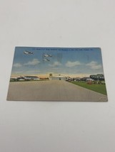 Vtg lithograph Huge US Army Bombers And Hangars At Mac Dill Field Tampa ... - $19.38