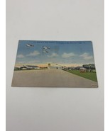 Vtg lithograph Huge US Army Bombers And Hangars At Mac Dill Field Tampa ... - $19.38