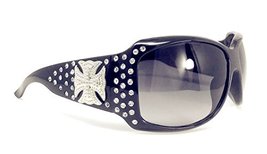 Texas West Womens Sunglasses With Rhinestone Cross UV 400 PC Lens In Mul... - £19.10 GBP