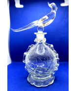 Vintage Perfume Glass Bottle With Bird Top - £23.97 GBP