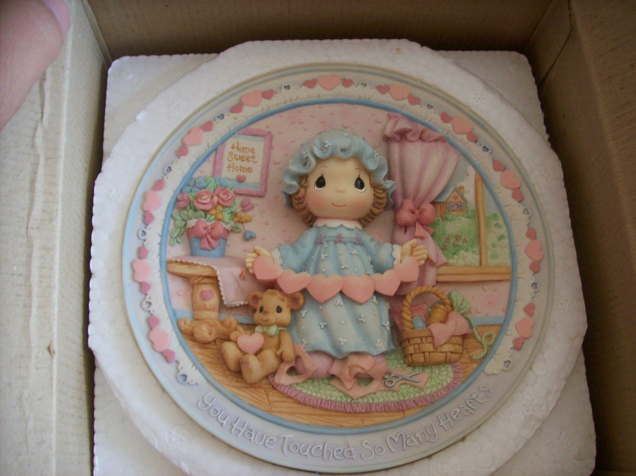 1995 Precious Moments You Have Touched So Many Hearts Sculpted Plate