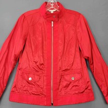Laura Ashley Womens Jacket Size S Red Iridescent Sheen Full Zip Long Sleeve - £9.06 GBP