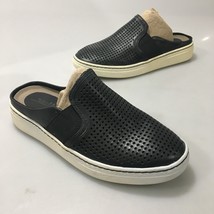 Earth Shoes 6 B Zest Black Leather Perforated Slides Flats Shoes - $35.77