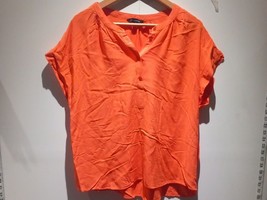 Peacocks Size 14 Orange Short Fluttered Sleeve Blouse Top Express Shipping - £9.52 GBP