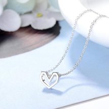 New Fashion Simple Love Korean Style 925 Sterling Silver Jewelry Heart Shaped Ho - £9.74 GBP