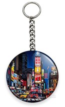 New Manhattan New York City That Never Sleeps Times Square Keychain Key Fob Ring - £11.76 GBP+