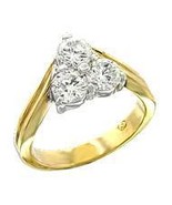 Ladies Imitation Diamond Russian CZ 3 Stone Eternity Ring - £27.91 GBP
