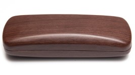 NEW Clam Shell Brown Wood Look Eyeglasses Glasses Hard Case w/ Cleaning Cloth C8 - £8.46 GBP