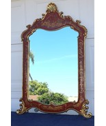 Chinoiserie Red Gold and Gild Ornate Wall Mirror - £1,048.56 GBP