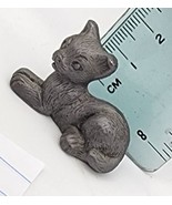 Vtg Dollhouse Ceramic Grey Cat - $18.39 CAD