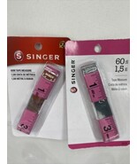 (2) Flexible Vinyl Singer 60”Cloth Tape Measure  Sewing Tailors Waterpro... - €6,27 EUR