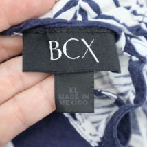 BCX Shirt Womens XL Blue Summer Printed Sleeveless Halter Scoop Neck Casual Top - £15.50 GBP