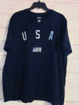 City Streets America Flag USA T-Shirt Men&#39;s Size XL Blue Tee Distressed Logo - £7.07 GBP