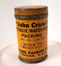 Vintage Advertising John Crane Chicago Water Pump Packing Miniature Tin Can - £11.15 GBP