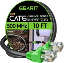 Cat6 Outdoor Ethernet Cable 10 Feet CCA Copper Clad Waterproof Direct Bu... - $23.51