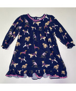Simply Southern Dog Print Dress Toddler Size 5T Navy &amp; Pink Trim  - €6,92 EUR