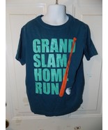 Lands&#39; End Kids Teal Grand Slam Home Run Short Sleeve Shirt Size 5/6 (M)... - £10.91 GBP