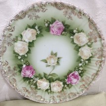 Vtg RC Bavaria Rose Decorative Small Plate Pink Yellow Roses 5x5&quot; Green ... - £20.68 GBP