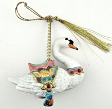Lenox Carousel Swan Christmas Ornament Porcelain Vintage 1989 - £19.71 GBP