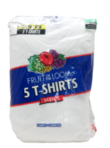 Fruit of the Loom Men&#39;s Crew Neck T-Shirts White Size 2X 5-Pack TAGLESS - $18.69