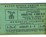 Baton Rouge Louisiana Shrine Circus Ticket Book 1958 Jerusalem Temple - £35.68 GBP