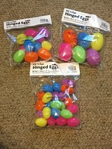 NEW 42 Count Plastic Hinged Fillable Easter Eggs  - Assorted Colors &amp; Sizes - £13.14 GBP