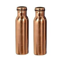 Pure Copper Water Bottle For Ayurveda Health Benefits Leak Proof Set Of 2 950ml - £25.82 GBP
