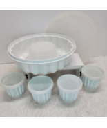 Tupperware Jello Mold Dessert Ring WITH 4 Cups &amp; LIDS Congealed Salads W... - $48.83 CAD