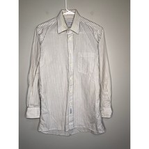 1980s Christian Dior Chemises Oatmeal Cream Pinstripe Old Money Oxford S... - £25.09 GBP